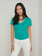 Becca Cotton V-Neck Tee