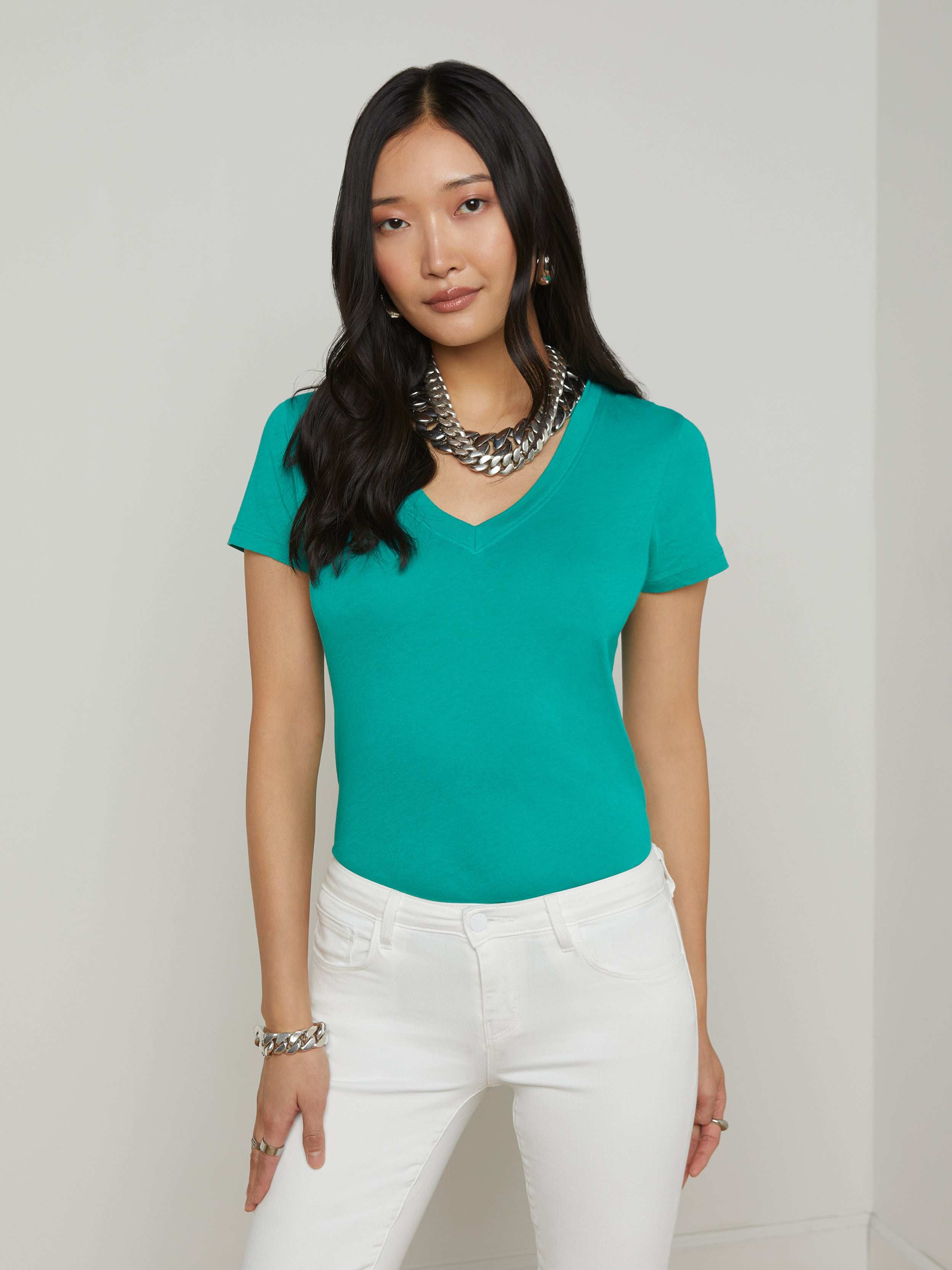 Becca Cotton V-Neck Tee